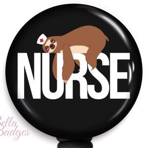 Sloth Nurse Badge Reel